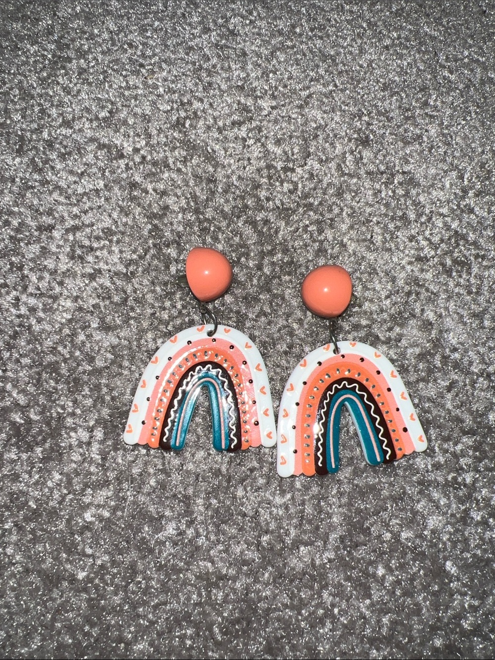 Coral Rainbow Dangle Earrings